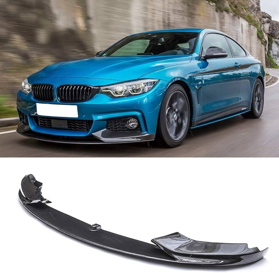 2014-2020 BMW 4 Series F32 F33 Carbon fiber Look DriTech M Performance Look Front Spoiler Splitters 3 Piece - Image 2
