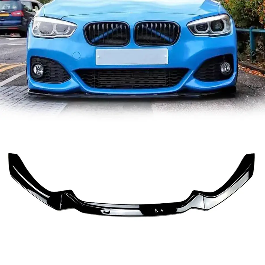 BMW 1 Series F20 F21 M-Pack Facelift LCI Front Bumper Lip Gloss Black Duraflex - Image 2