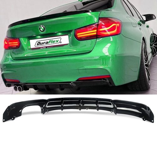 BMW 3 Series F30 F31 M Sport Performance Twin Exhaust Gloss Black Rear Diffuser