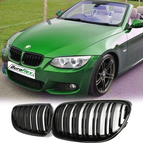 2010-13 BMW E92 E93 3 Series LCI Facelift Gloss Black Dual Slat Kidney Grille