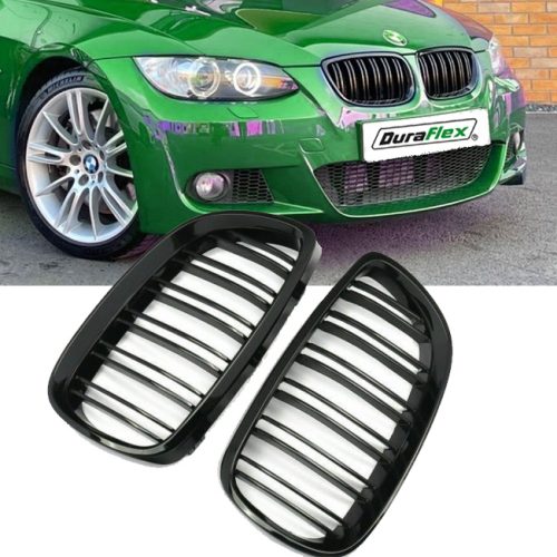 BMW E92 E93 3 Series Pre-LCI Double Slat Gloss Black Dual Slat Kidney Grille 07-09