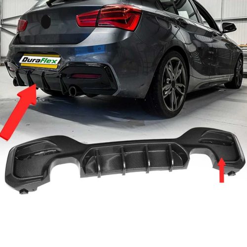 BMW F20 F21 1 Series LCI Facelift Maxton Rear Diffuser Carbon Fiber finish