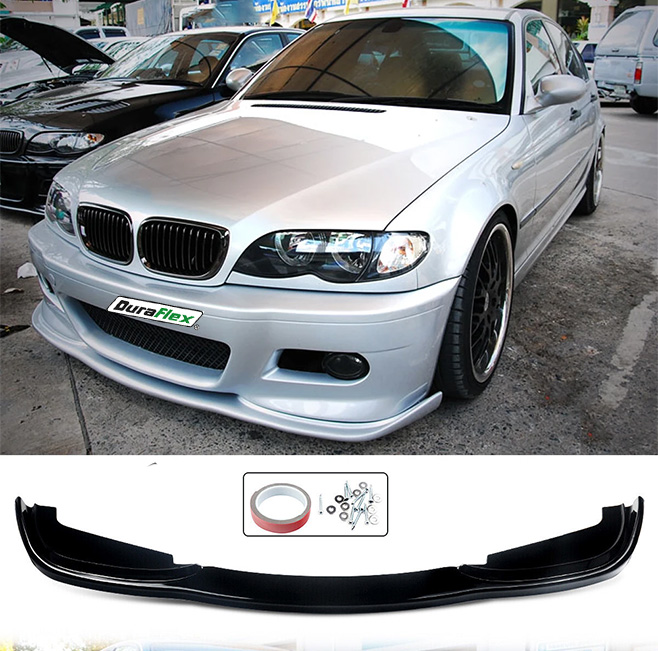 BMW 3 Series E46 M tech / M3 Front Bumper Chin Lip Splitter Glossy Black