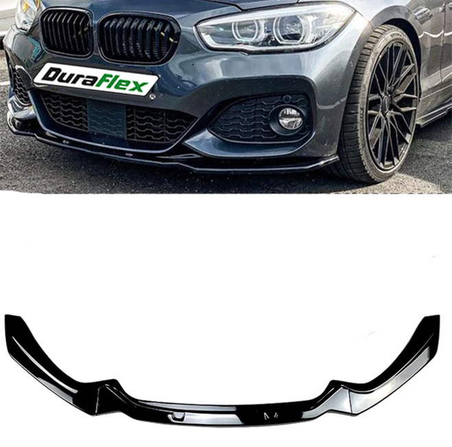 BMW 1 Series F20 F21 M-Pack Facelift LCI Front Bumper Lip Gloss Black Duraflex