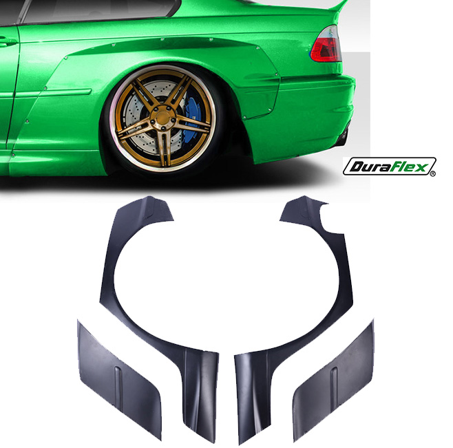 2001-2006 BMW E46 2 Doors Duraflex Circuit Rear Fender Flares 2 Piece