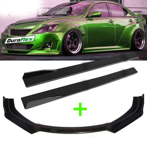 2006-2013 Lexus IS250 IS350 Car Front Bumper Lip Spoiler Splitter + Side Skirts Kit