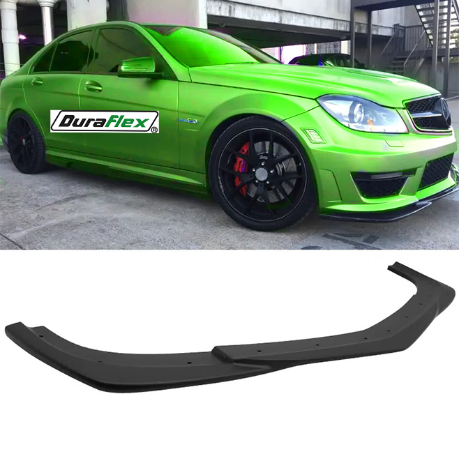2012 - 2014 Mercedes C Class W204 C63 AMG GH Style Front Bumper Lip Black