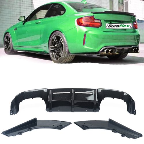BMW F87 M2 MTC Style Rear Bumper Diffuser Lip Carbon Fiber 3PCS