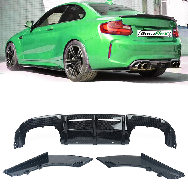 BMW F87 M2 MTC Style Rear Bumper Diffuser Lip Carbon Fiber 3PCS