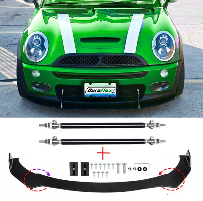 (07-22) Mini Cooper S R53 R56 R60 F56 60 Front Lip Splitter Spoiler + Strut Rod