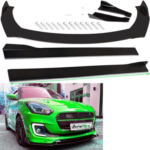 (05-22 ) Suzuki Swift Front Lip Spoiler Splitter Kit+Side Skirt