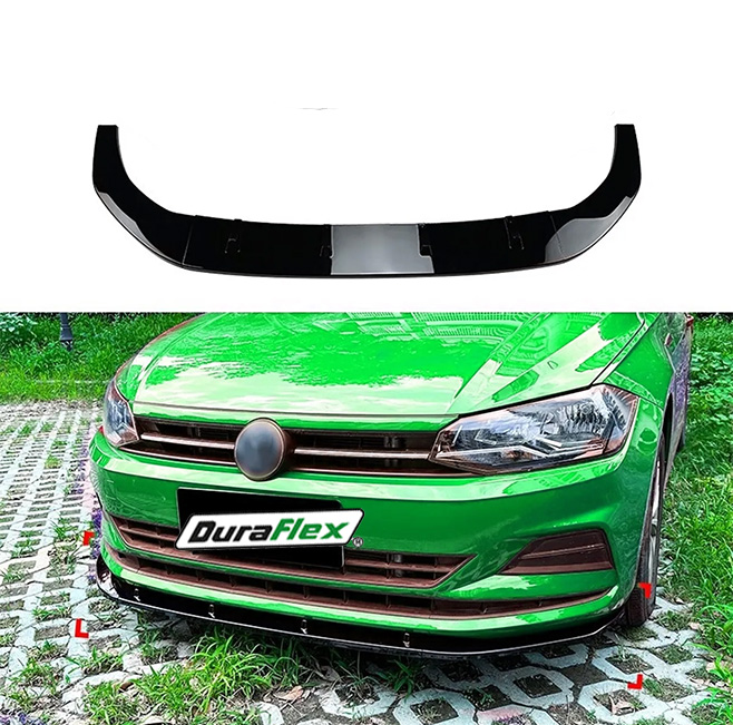 2019-22 Volkswagen Polo 8 Gti/R/ Tsi Line Gloss Black Front Spoiler Splitter Lip Duraflex
