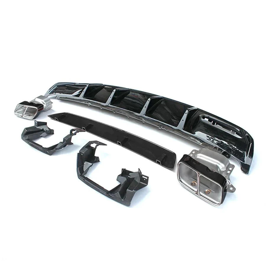2013-2018 Mercedes-Benz W176 A-Class Gloss Black Sport Edition Diffuser With Exhaust Outlet - Image 2