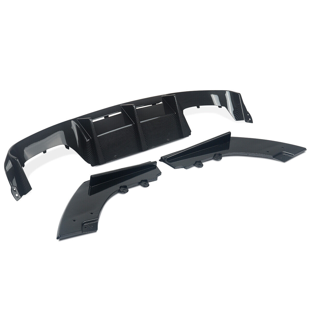 BMW F87 M2 MTC Style Rear Bumper Diffuser Lip Carbon Fiber 3PCS - Image 2