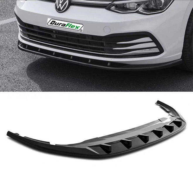 Volkswagen Golf MK8 GTI Maxton Style Gloss Black Front Spoiler Duraflex