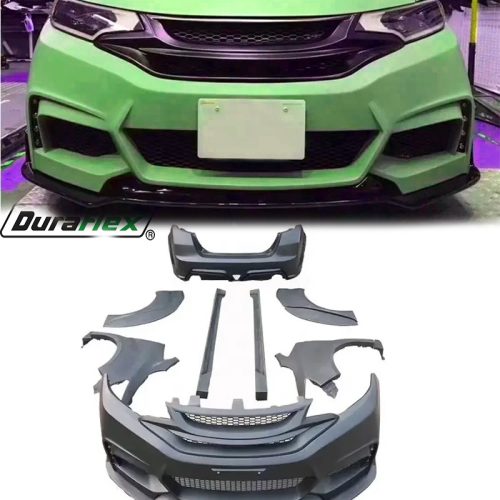 2014-2020 Honda Jazz Fit/ Jazz GK5 Wide Car Bumper Body Kit Side Skirts Fenders Rear Bumper Front Bumper