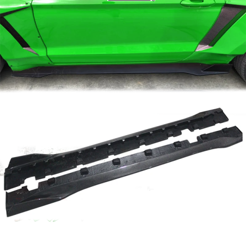 2015-2022 Ford Mustang Side Skirts Extensions Black Finish