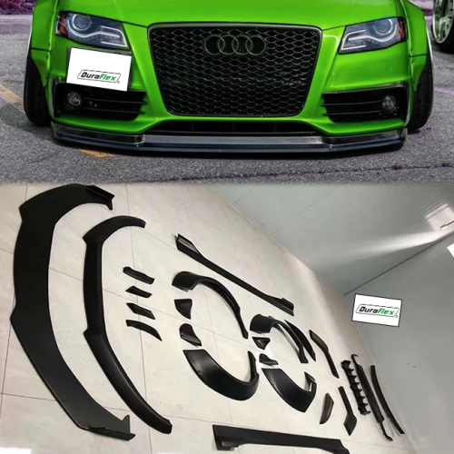 2008-2012 Audi A4 B8 Wide Body Kit Front Lip+Side Skirts+Rear Diffuser+Rear Spoiler+Wheel Arch Body Kit