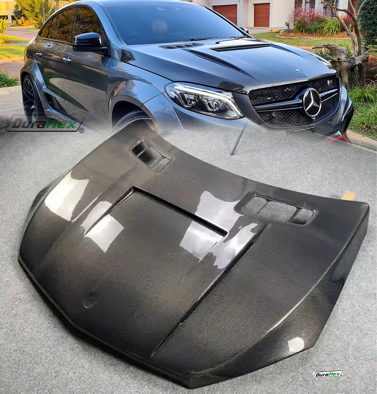 2015-2019 Mercedes Benz GLE63 (W166/W292) LUMMA Style Carbon Fibre Replacement Hood