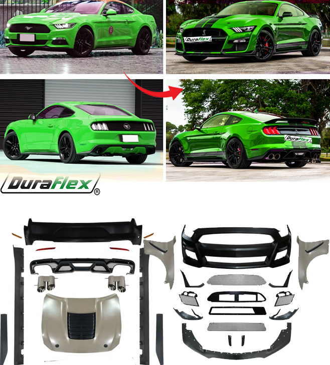 2015-2017 Ford Mustang Conversion Body Kit to GT500 Shelby style polypropylene Plastic Kit