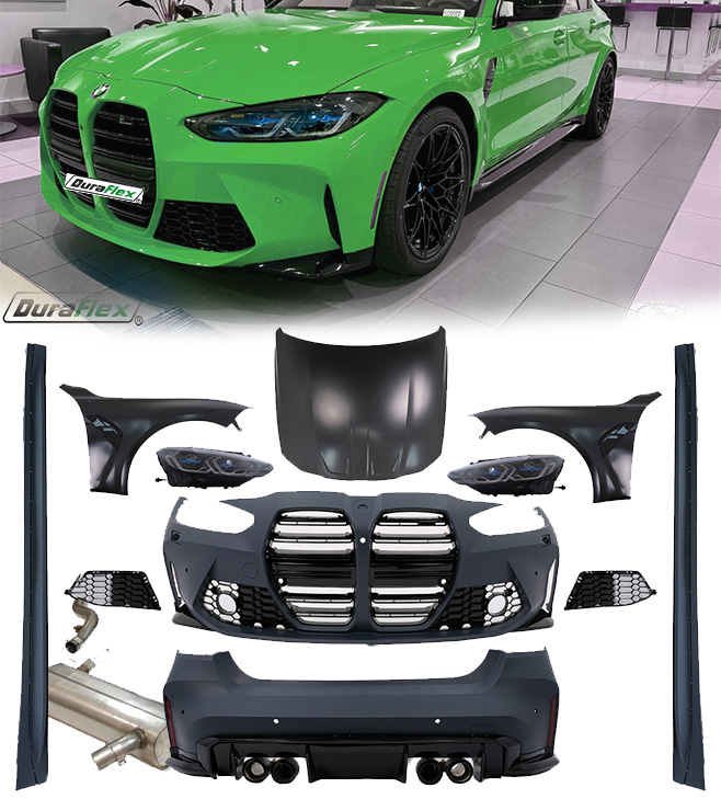 2020-2024 Complete Body Kit suitable for BMW 3 Series G20 Conversion to 2021+ G80 M3 Design ABS Plastic